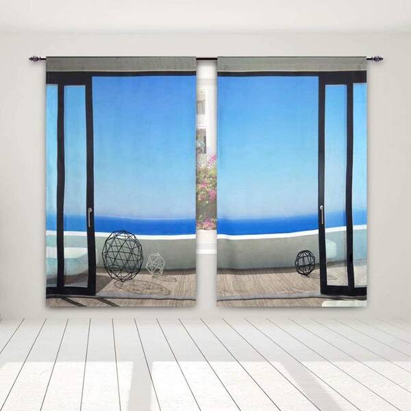Pro Space Blackout Bedroom Darkening Thermal Insulated Curtains with Rod Pocket 52x95 Inch Balcony Door 3D Print 2 Panels