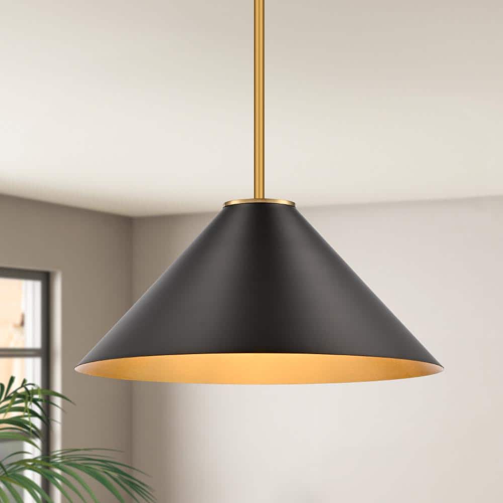 1-Light 15.8 in. Matte Black Modern Cone Pendant Light for Kitchen Island price history on PriceWatchPro