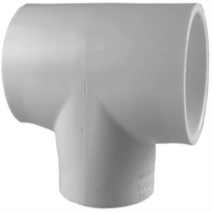 Made in USA Sch 40 Reducing Tee 1/2" Slip x 1/2" Slip x 1/8" FPT 25 PVC Tee 
