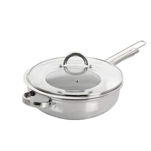Sangerfield 3 Piece 4 Quart Stainless Steel Saute Pan with Lid and Splatter Guard