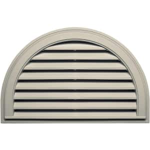 34.1875 in. x 22.128 in. Half Round Beige/Bisque Plastic Built-in Screen Gable Louver Vent