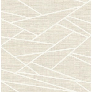 Cecita Puzzle Blush and Off-White Geometric Paper Strippable Roll (Covers 56.05 sq. ft.)