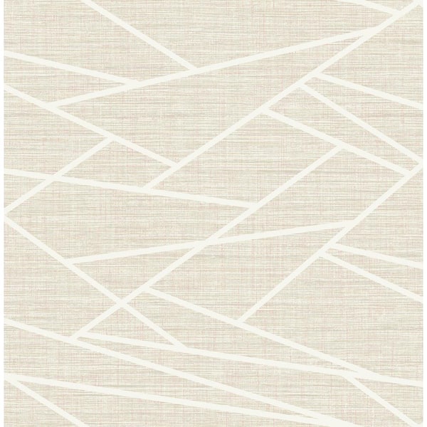 Seabrook Designs Cecita Puzzle Blush and Off-White Geometric Paper Strippable Roll (Covers 56.05 sq. ft.)