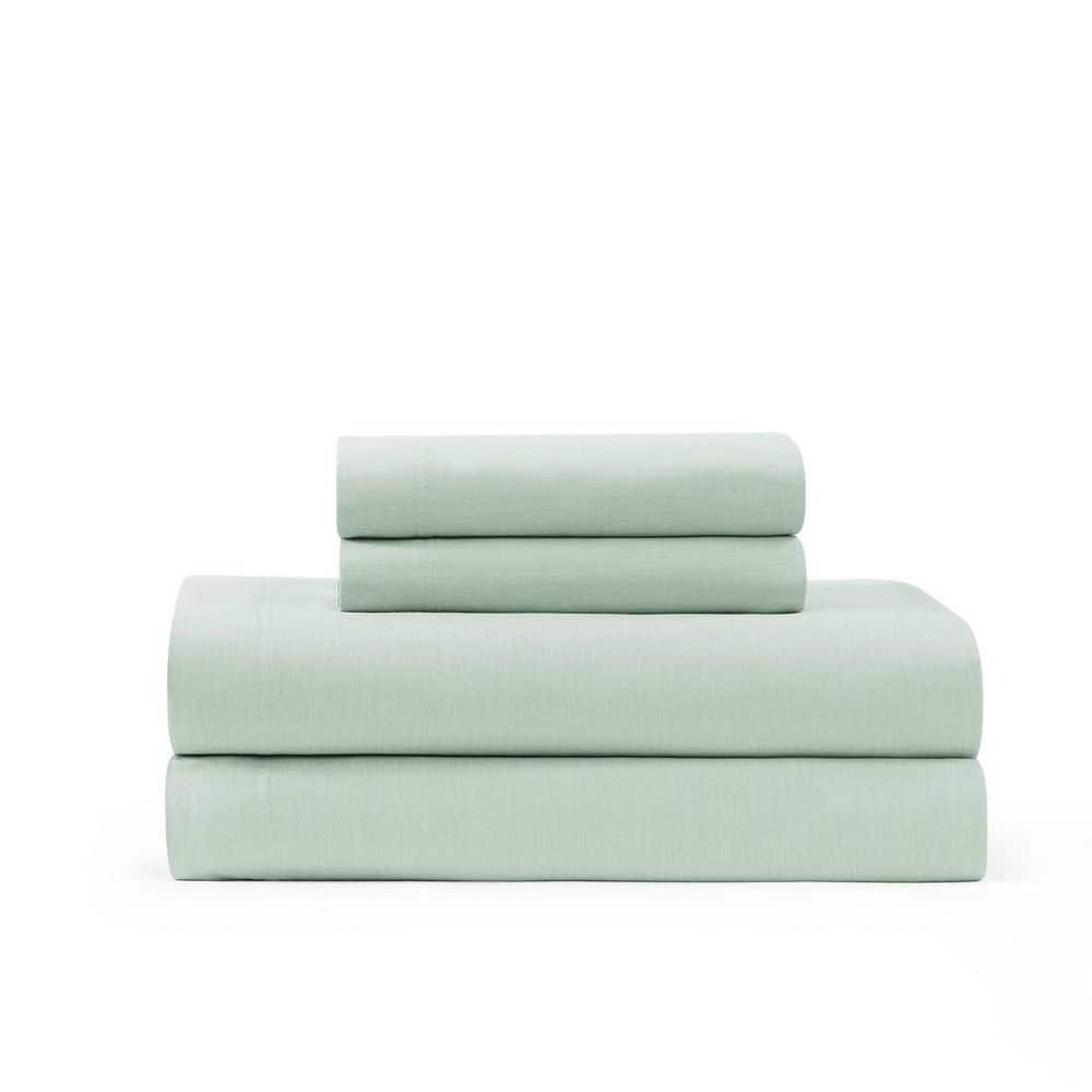 Solid 3-Piece Green Cotton Twin Sheet Set price history on PriceWatchPro