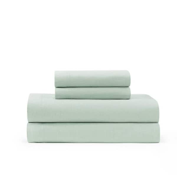Tommy Hilfiger Solid 3-Piece Green Cotton Twin Sheet Set