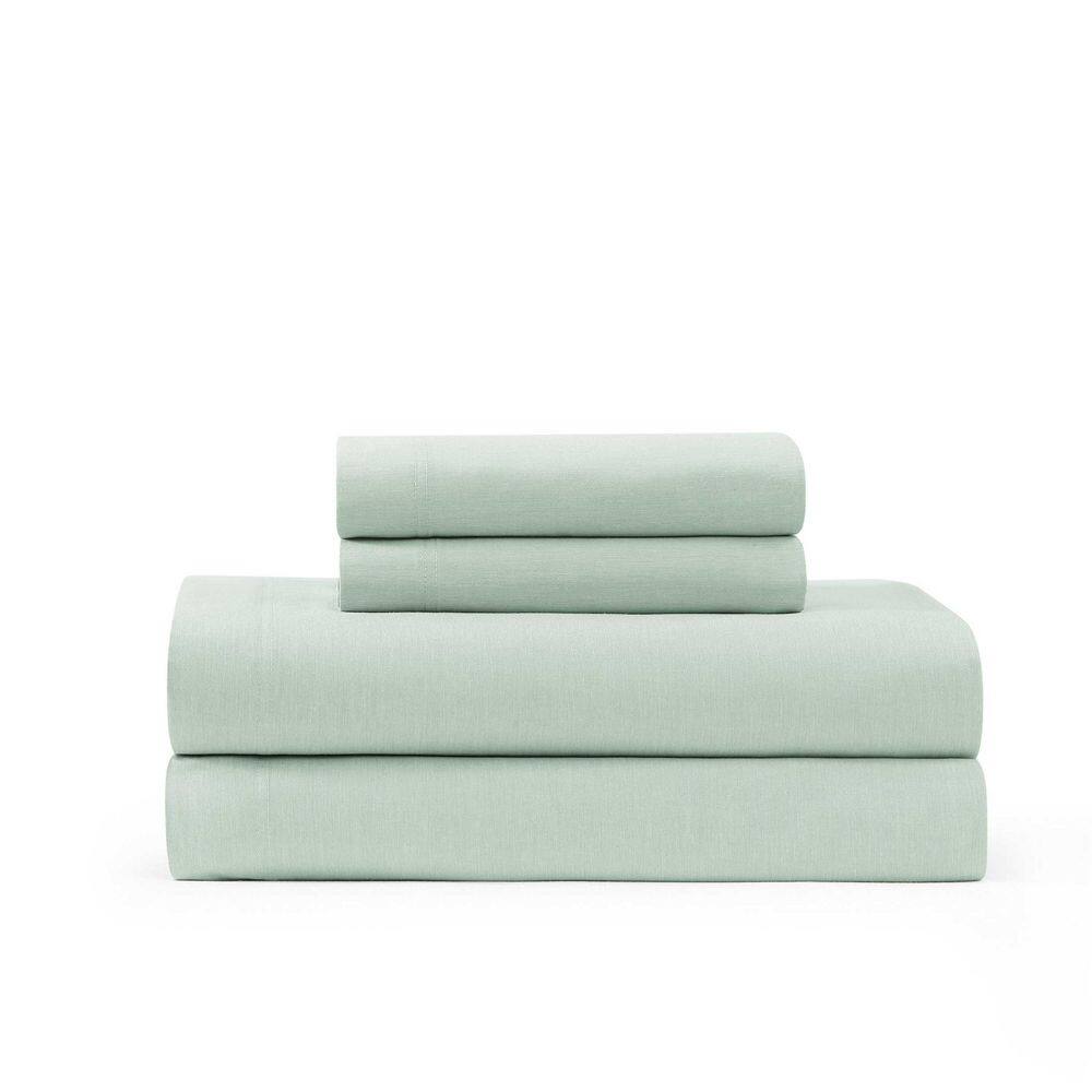 Solid 3-Piece Green Cotton Twin XL Sheet Set price history on PriceWatchPro