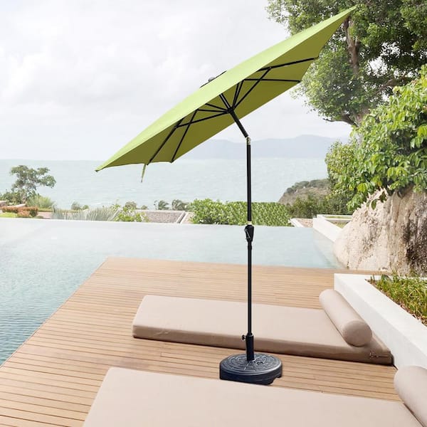 6 ft crank patio umbrella GAWEZA 9 ft. x 6 ft. Rectangular Steel Market Tilt Patio Umbrella in Lime Green with Crank for Table Deck Pool Garden Lawn