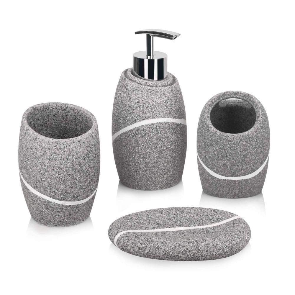 Dracelo 4Piece Bathroom Accessory Set with Dispenser, Tumbler