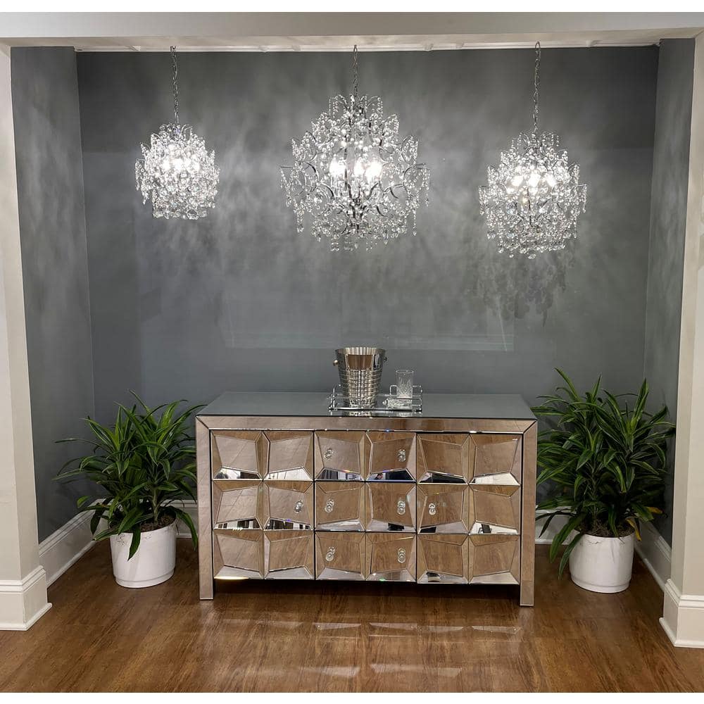 Eleganza Chrome 8-Light Chandelier with Clear Crystal Accents