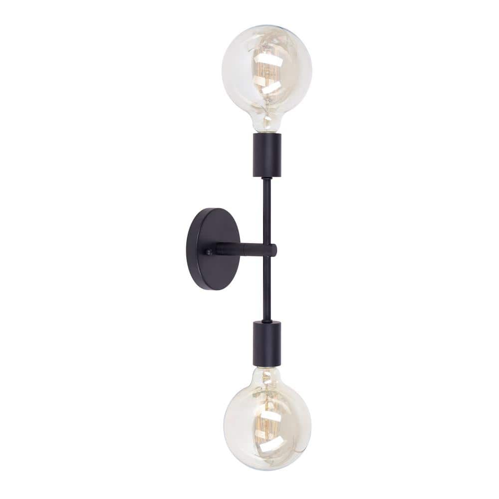 Baton Contemporary Black Steel Dimmable Vanity Sconce
