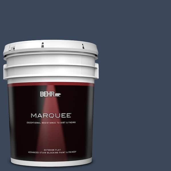 BEHR MARQUEE 5 gal. #M500-7 Very Navy Flat Exterior Paint & Primer