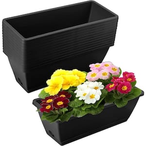 17 in. Rectangle Window Box Planter Window Plant Box Herb Planter Plastic Herb Pots for Indoor Plants (12-Pieces)