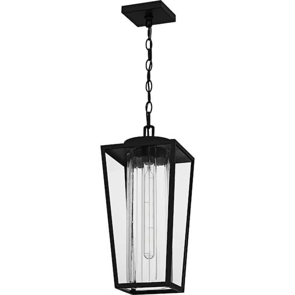 Quoizel Jett 18.75 in. 1-Light Matte Black Outdoor Pendant