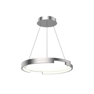 Anello Minor 19 in. 1 Light 50-Watt Brushed Nickel Integrated LED Pendant Light