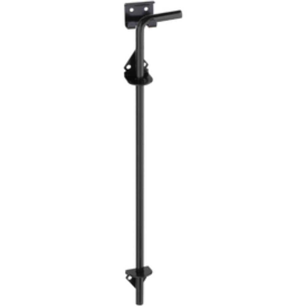 Unbranded - 18 in. Black Steel Fence Gate Cane Bolt