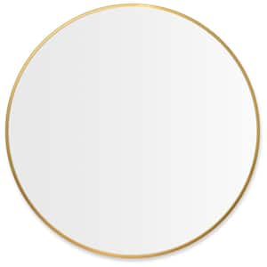 35.4 in. x 35.4 in. Modern Round Metal Framed Wall Mounted Bathroom Vanity Mirror