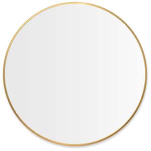 36 in. x 36 in. Modern Round Aluminum Alloy Frame Large Wall Mounted Vanity Circle Accent Mirror