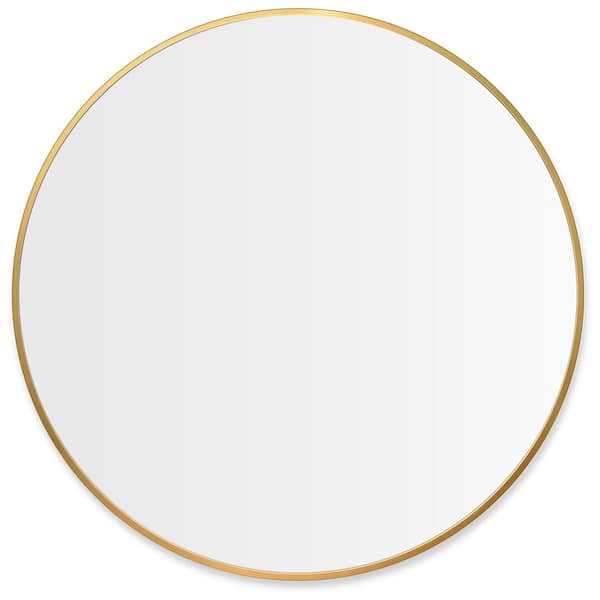 PexFix 36 in. x 36 in. Modern Round Aluminum Alloy Frame Large Wall Mounted Vanity Circle Accent Mirror