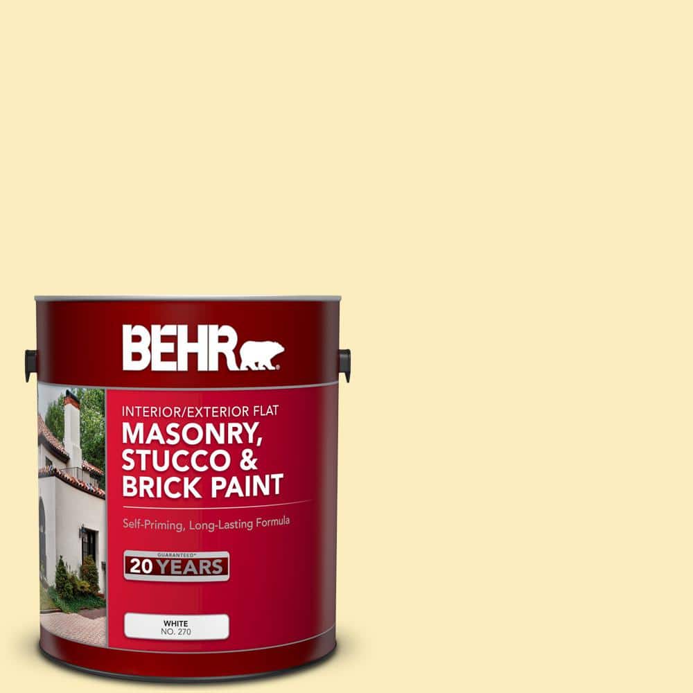 1 gal. #P290-1 Soft Buttercup Flat Interior/Exterior Masonry, Stucco and Br