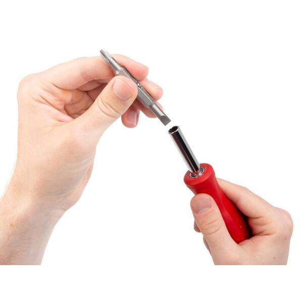 TEKTON - 6-in-1 Phillips/Slotted Screwdriver (#1 x 3/16 in., #2 x 1/4 in., Red)