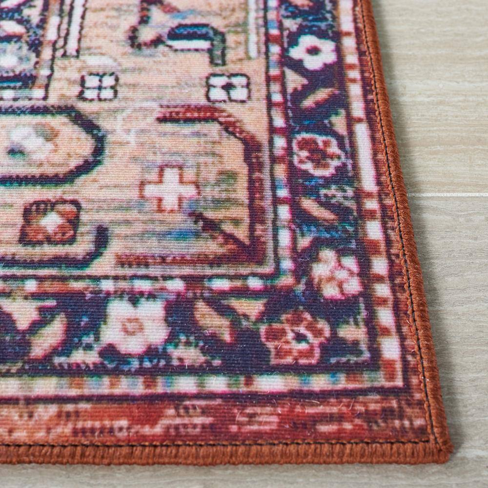 Tucson 4' Square Blue and Beige Synthetic Area Rug