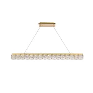 4 in. Simply Living 1-Light Gold Integrated LED Pendant Light