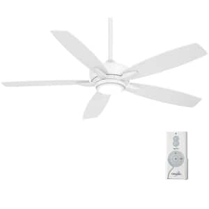 Kelvyn 52 in. Integrated CCT LED Indoor Flat White Ceiling Fan with Remote