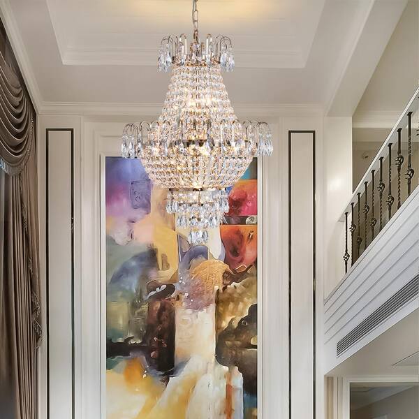 Logmey 7-Light Golden Farmhouse Chandelier for Dining Room Ceiling