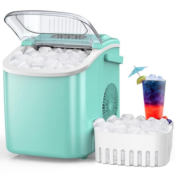 COWSAR 26 lbs. Portable Countertop Bullet Ice Maker in Green