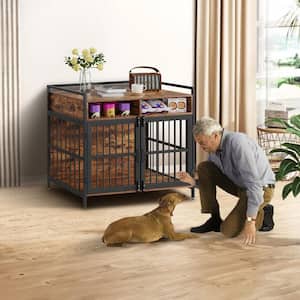 Furniture Style Dog Crate with Storage 41 in. Dog Crate Furniture Large Breed Dog Cage for Large/Medium Dog Indoor