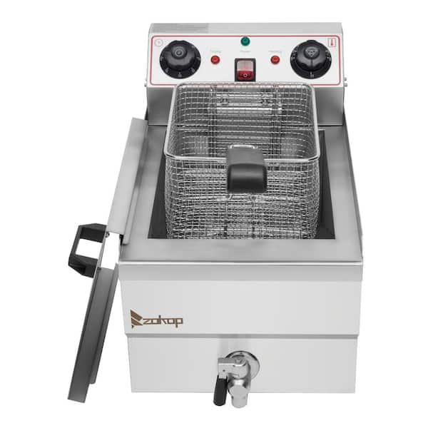 8.5 qt. Stainless Steel Single Tank Deep Fryer with Faucet