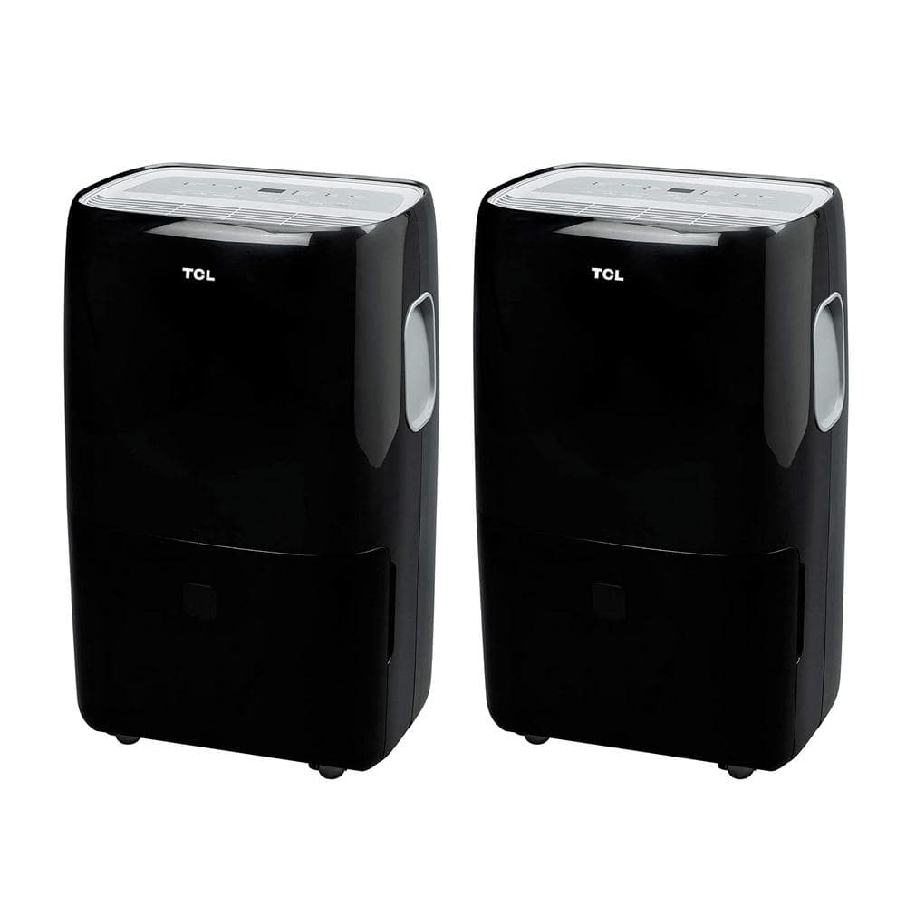 TCL Smart 50-Pint Smart Dehumidifier with Voice Control for Home, Black (2-Pack), Blacks -  2 x 50D91-B