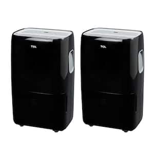 Smart 50-Pint Smart Dehumidifier with Voice Control for Home, Black (2 Pack)