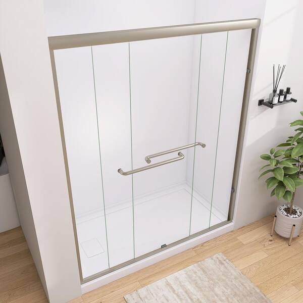 NTQ 54-60 in. W x 72 in. H Semi-Frameless Sliding Bypass Glass