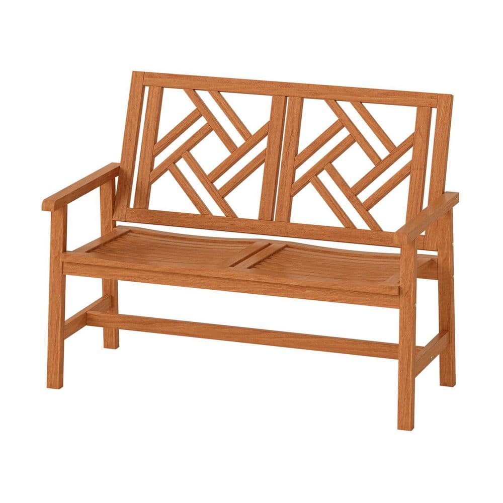 2-Person Outdoor Wood Bench with Geometric Backrest price history on PriceWatchPro