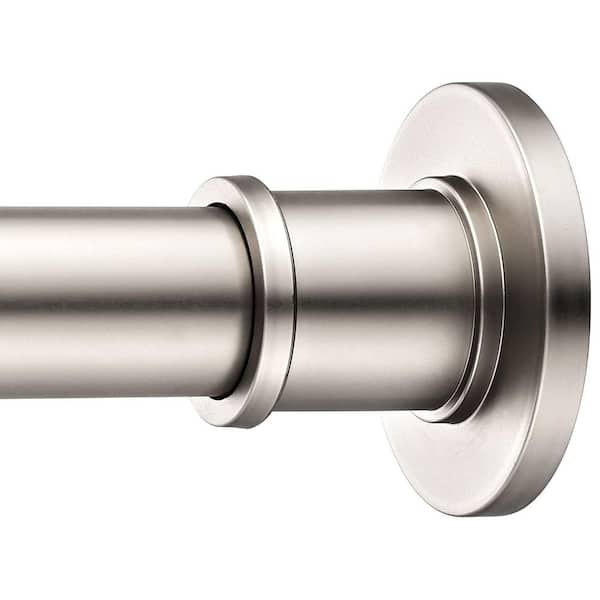 72 in. Shower Curtain Rod in Satin Nickel, Rustproof Stainless Steel Tension Curtain Rod for Window and Bathroom