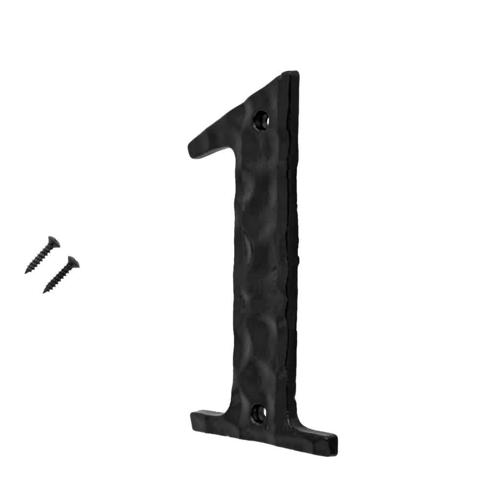 6 Inch Black Cast Iron House Number 1