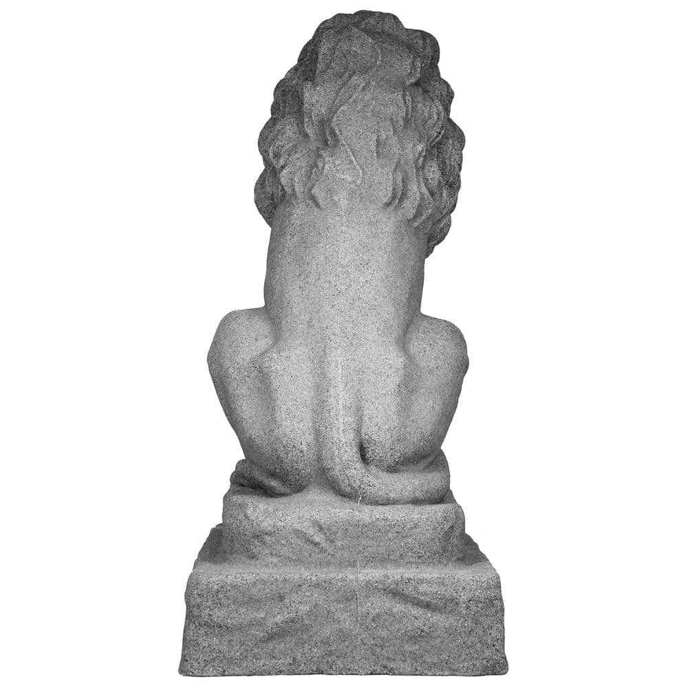 Guardian Lion 28" Natural Granite Resin Garden Statue