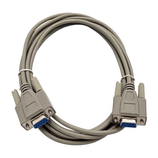 System-S D sub kabel 10m 9-pins stekker naar bus RS232 DB9 adapter in grijs
