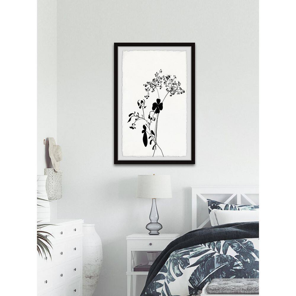 Black and White Floral Print Framed Wall Art