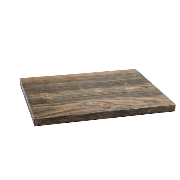PIPE DECOR 22 in. x 18 in. x 1.25 in. Boulder Black Restore End Table Wood Top