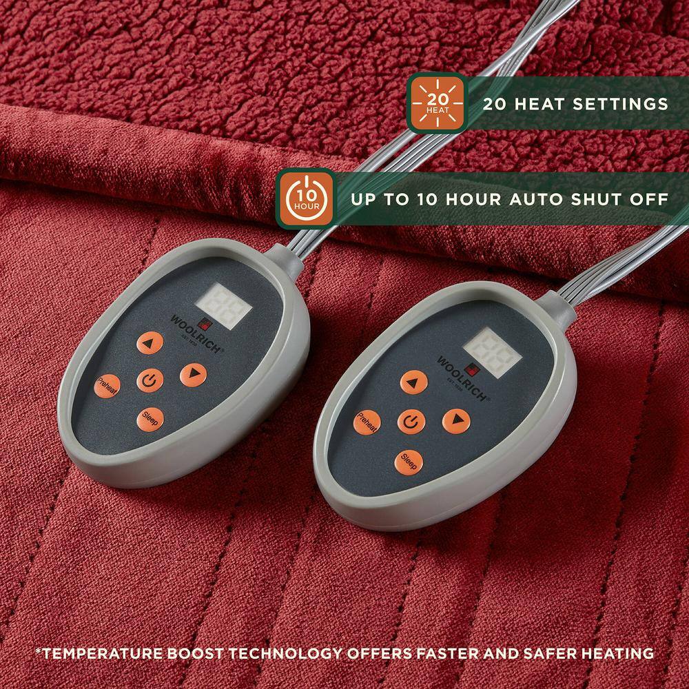 King Garnet Reversible Knitted Electric Blanket with Auto Shutoff