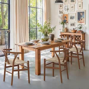 OrangeOne Wagner Brown Solid wood Wishbone Dining Chairs with