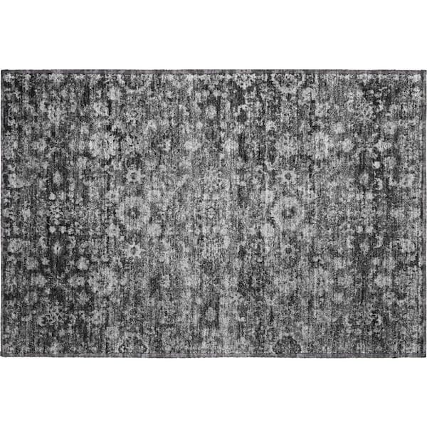 Mayfield Premium Machine Washable Indoor/Outdoor Geometric AMF651 Gray 1 ft. 8 in. x 2 ft. 6 in. Area Rug