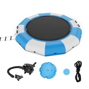 Inflatable Water Bouncer 13 ft. Recreational Water Trampoline Portable Bounce Swim Platform for Kids Adults