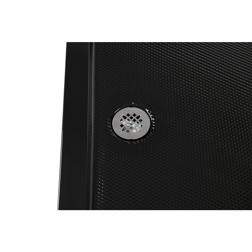 Glossy Black 48 x 36 Acrylic Corner Shower Base with Right Drain