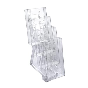 4-Tier Trifold Counter Brochure Holder with Brackets