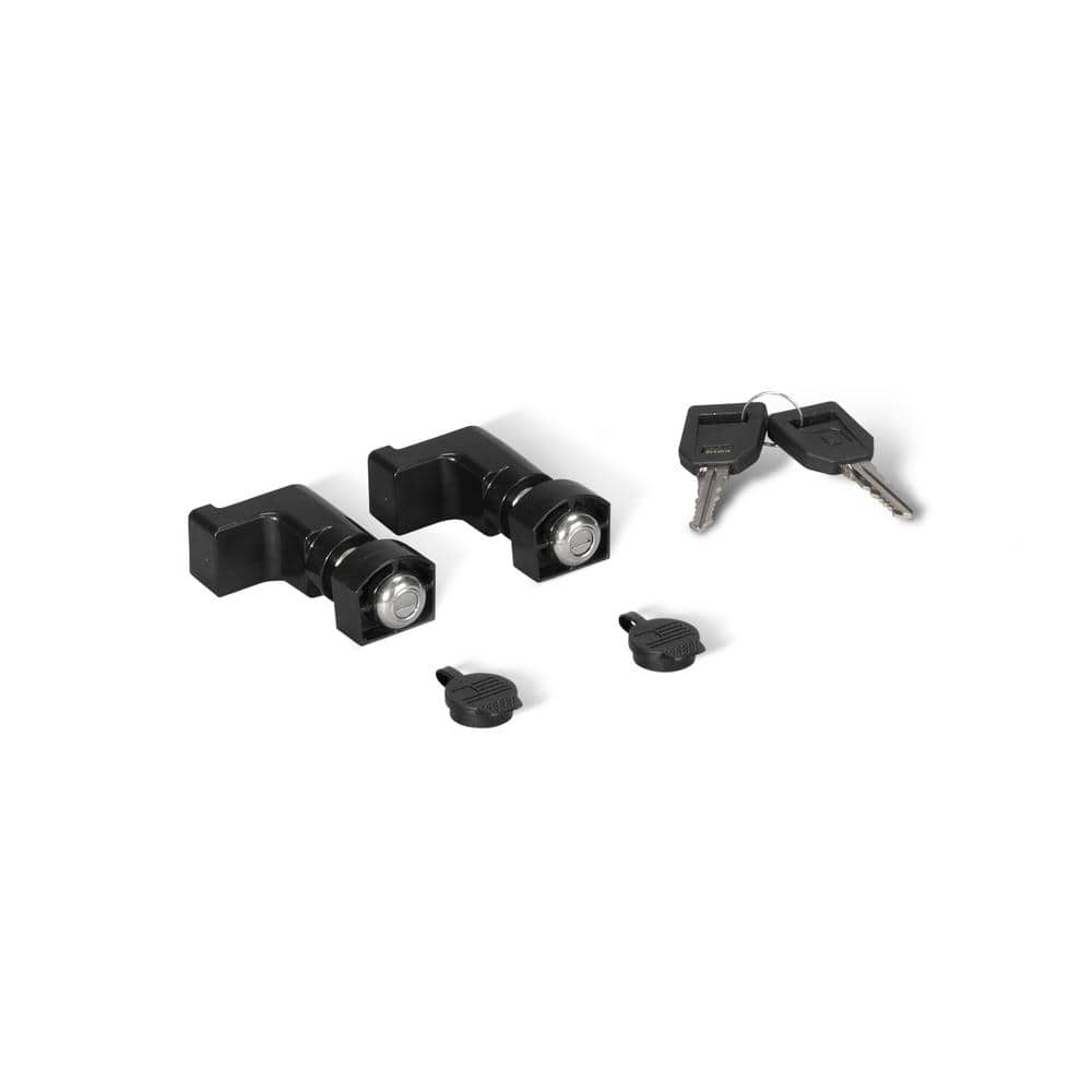 Black Steel Drawer System Locks with Custom Keys, 2-Pack