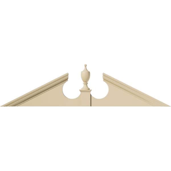 Ekena Millwork 66-in. W x 16-1/2-in. H x 2-3/4-in. P Pitch 6/12 Acorn Signature Urethane Pediment Acorn Ships Unattached in Box Prime
