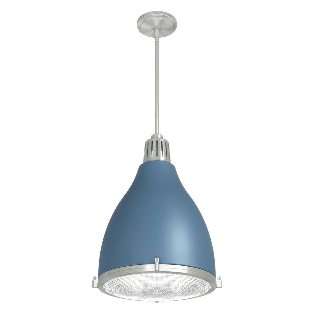 Hunter Bluff View 14" Indigo Blue Brushed Nickel 3-Light Pendant